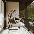 Hanedan Terasz/kerti hinta, Kalune Design, 150x124x189 cm, antracit szürke/fekete