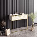 Polka Konzol, Zena Home, 90x38.5x76.8 cm, aranyszín/fehér