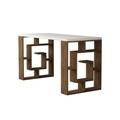 Birou Maze, Decortie, 140x60x75 cm, alb/bej inchis