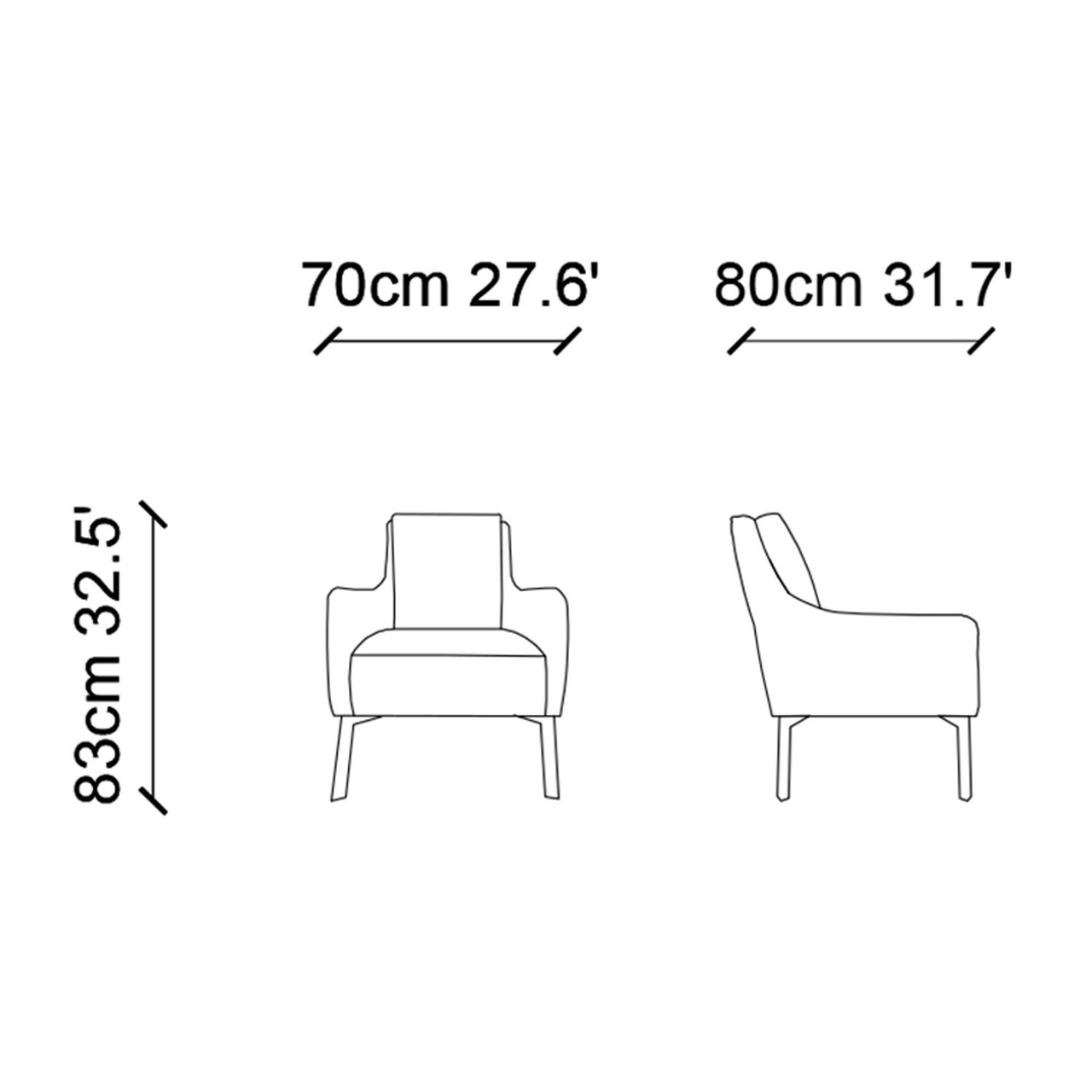 Ndesign Fotel, 70x80x83 Cm, Fa, Szürke