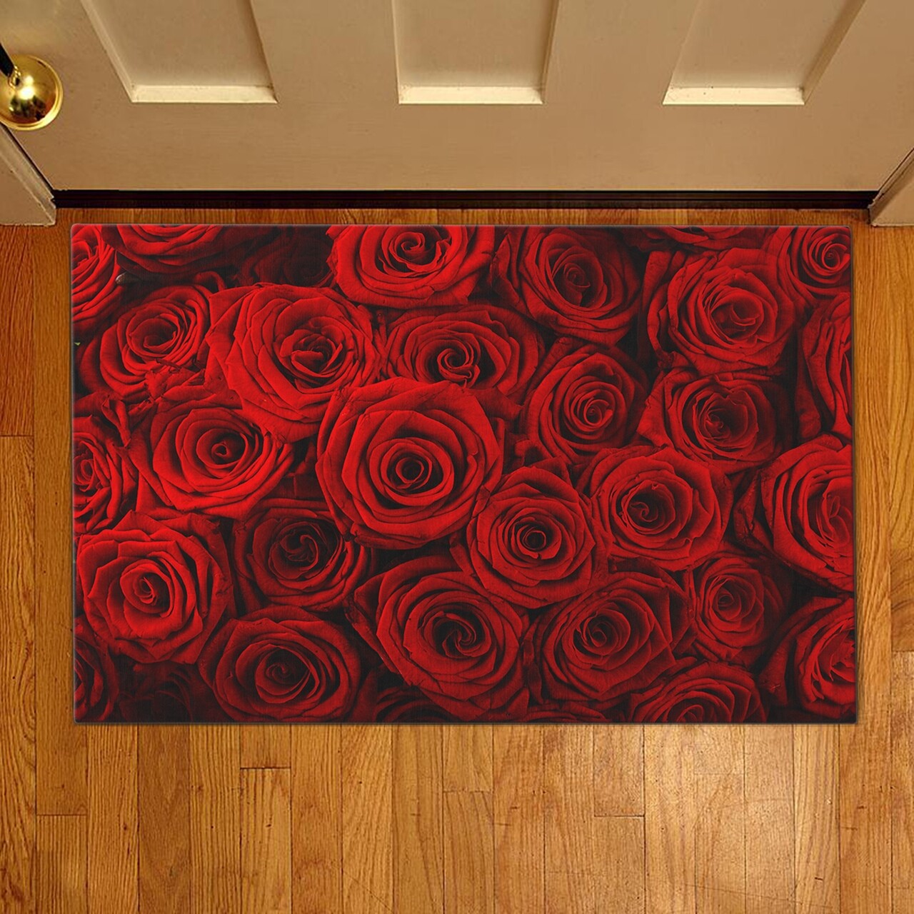 Bejárati szőnyeg Piros rózsák, Casberg, 38x58 cm, poliészter, piros