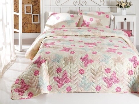 Eponj Home Steppelt ágytakaró, Papillon Light Cream, 2 darab, 65% pamut, 35% poliészter, színes