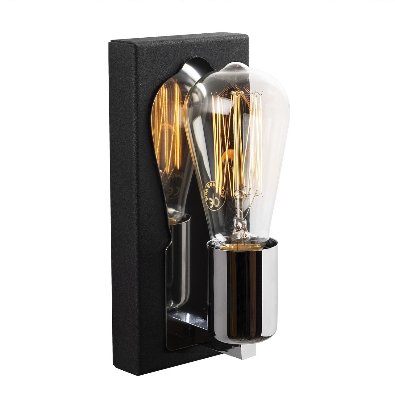 Karain N-1353 Fali lámpa, Noor, 10 x 9 x 21 cm, 1 x E27, 100W, fekete