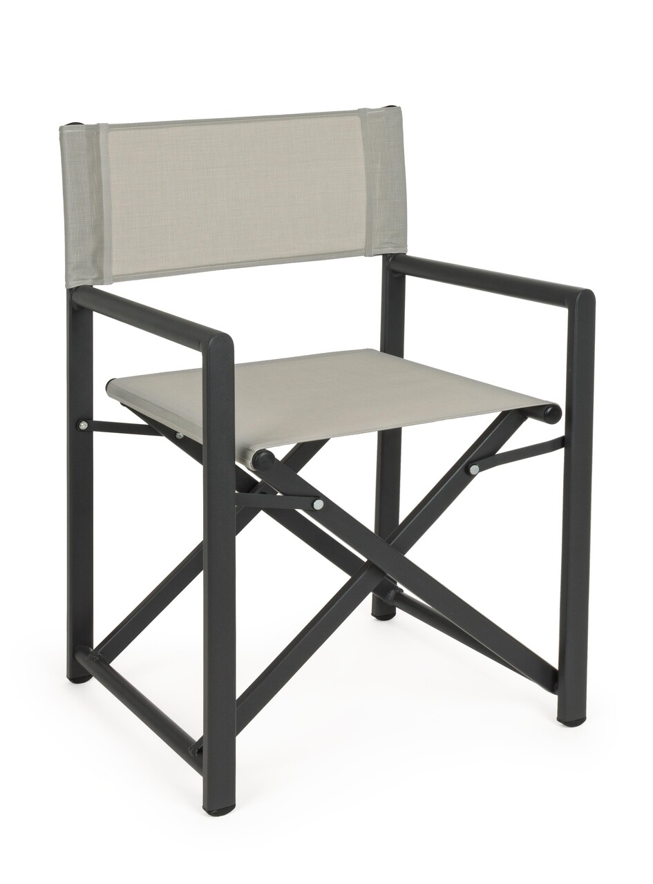 Taylor kerti összecsukható szék, bizzotto, 48x56x86 cm, alumínium, sötétszürke