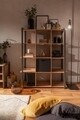 Finori Könyvespolc, Denver 31, 107 x145 x 39 cm, PAL/MDF/fém, tölgy/antracit szürke