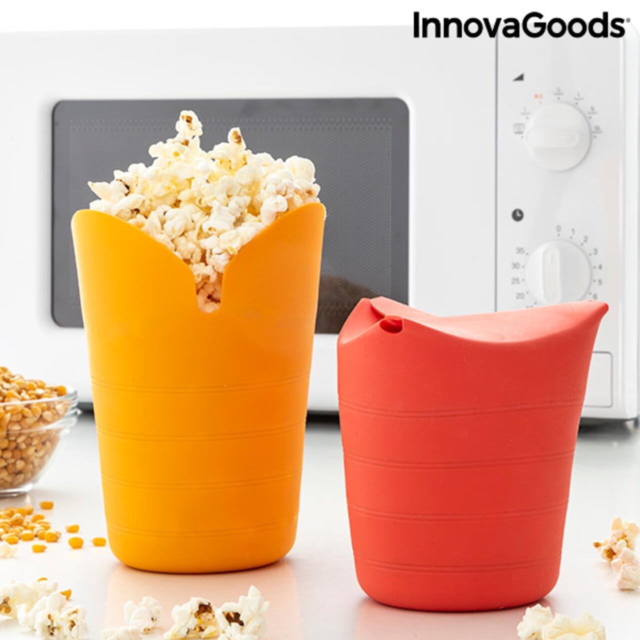 Popbox Összecsukható szilikon pattogatott kukorica készítő InnovaGoods 2 darabos, szilikon
