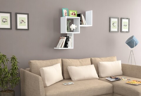 Raffline Fali polc, 72,3x22x72,3 cm, fehér