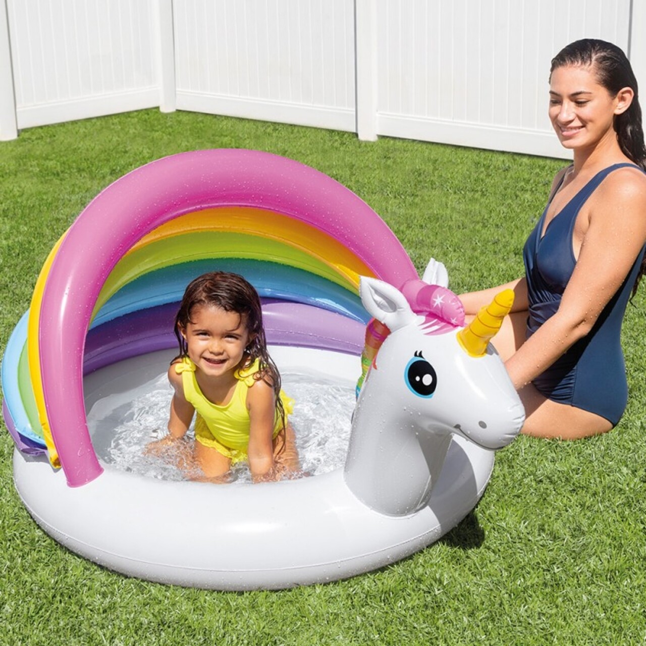 Unicorn Felfújható gyerek medence, 45 L, 127x102x69 cm, polivinil-klorid, színes