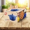 Serpenyő fedéllel Oti, 20 cm Ø, 2,5 L, zománcozott öntöttvas, kék