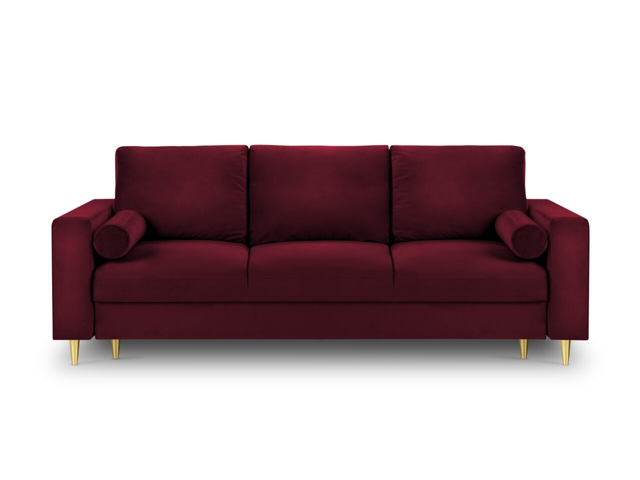 Mimosa Kihúzhatós Kanapé, Mazzini Sofas, 3 Személyes, Tárolóládával, 220x100x92 Cm, Bársony, Piros