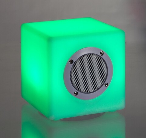 LED lámpa Bluetooth hangszóróval, Bizzotto Cube, 7 szín, USB kábel + távirányító, 15x15x15 cm, 15x15x15 cm