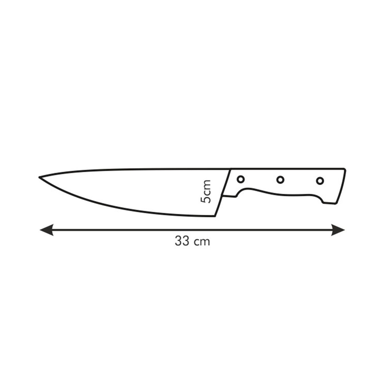 Home Profi Szakács Kés, Tescoma, 20 Cm, Rozsdamentes Acél / Műanyag, Fekete