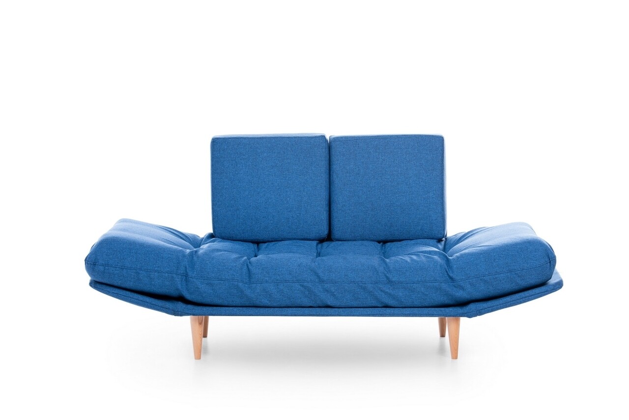 Nina Daybed Kihúzható Kanapé, Futon, 3 Személyes, 200x70 Cm, Fém, Világoskék