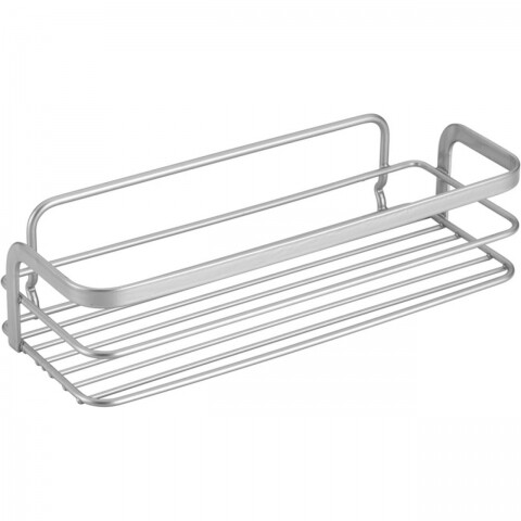 Viva fürdőszoba polc, Metaltex, 26x10x6 cm, fém / Polytherm huzat, ezüst
