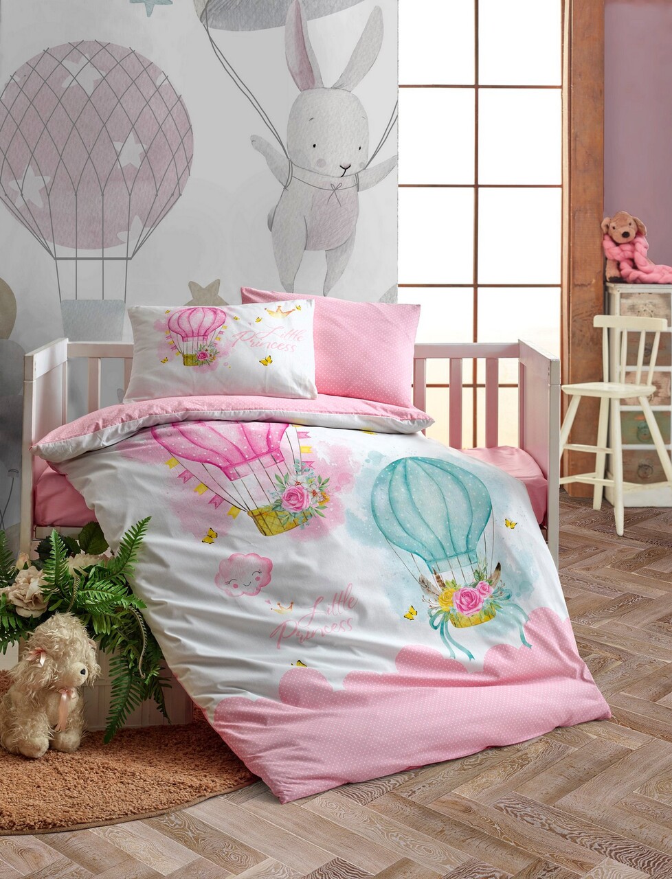 Little princess gyerek ágynemű, 4 darabos, 100x150 cm, 100% ranforce pamut, cotton box, rózsaszín