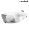 Ergonomikus kontúrú nyakpárna, visco-elasztikus, InnovaGoods, Conforti, 62 x 36 x 14 cm, fehér/szürke