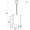 Csillár Aca Lighting, fekete matt, E27, 60W