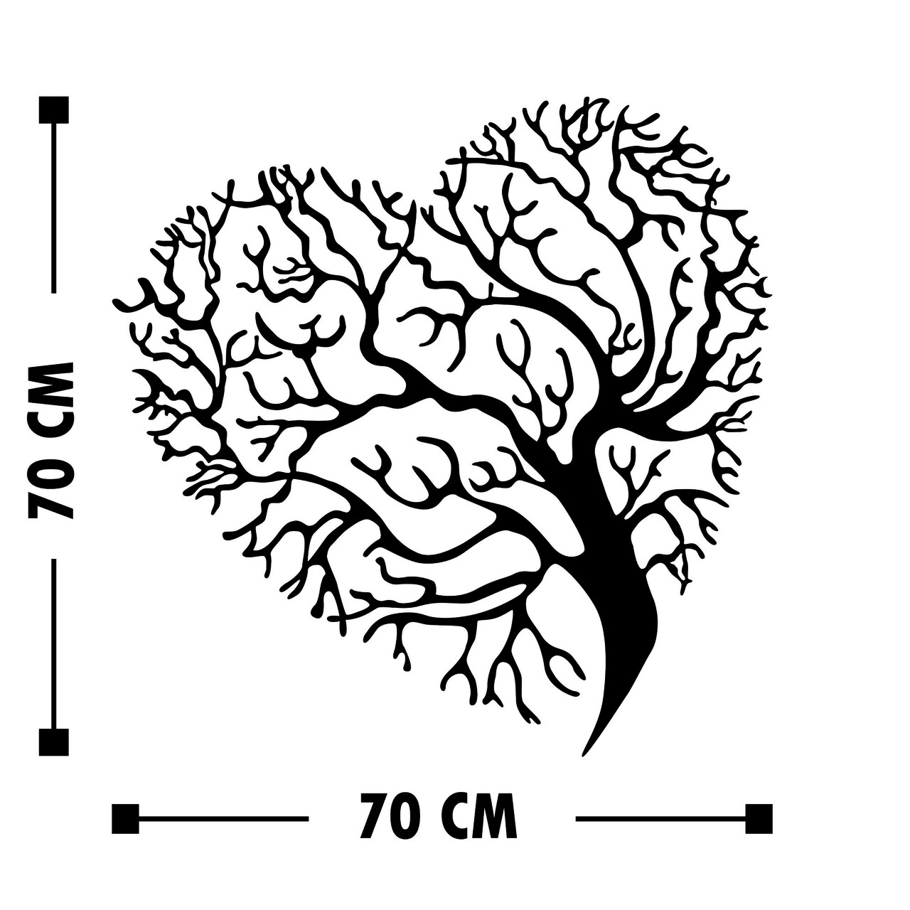 Heart Tree Fali Dekoráció, Tanelorn, 70x70 Cm, Fém