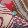 Pad, Versa, Patchwork ágyláb, 80 x 40 x 43 cm, fa / poliészter, többszínű