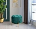 Gyémánt szék, Mauro Ferretti, Ø45x40 cm, bársony, zöld / arany