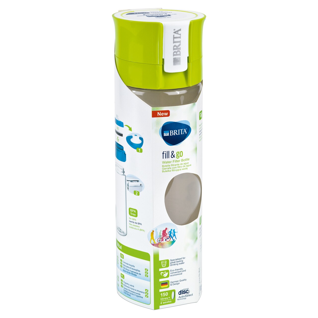 BRITA Fill & Go Vital Szűrőpalack 600 Ml (zöld)