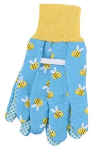 Kerti kesztyű gyerekeknek Méhek, 18 cm, poliészter, kék
