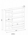 Biblioteca Wooden Art, Handy White Walnut, 125x126x22 cm