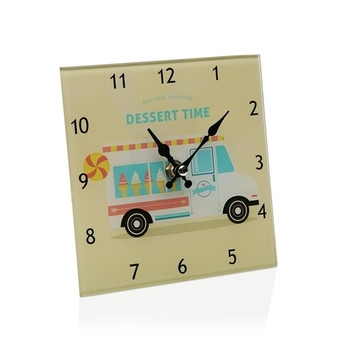 Dessert Time Asztali óra, Versa, 15x4x15 cm, üveg