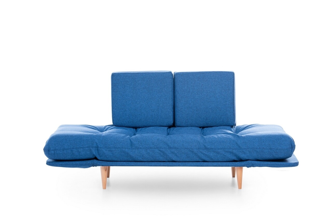 Nina Daybed Kihúzható Kanapé, Futon, 3 Személyes, 200x70 Cm, Fém, Világoskék