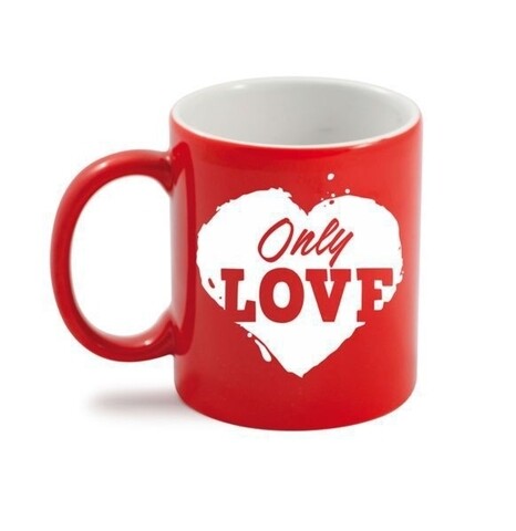 Csésze Only Love, 300 ml, porcelán, piros