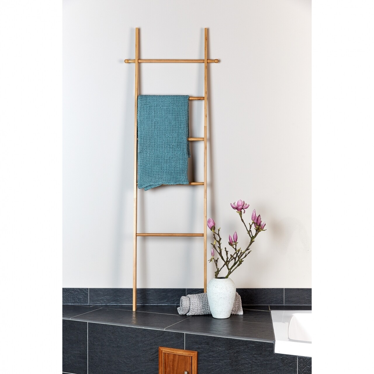 Ladder Törölköző és Ruhatartó, Wenko, 43 X 170 Cm, Bambusz, Természetes