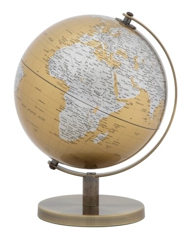 Globe Orange Fénydekoráció, Mauro Ferretti, Ø20x28 cm, aranyszín/ezüstszín
