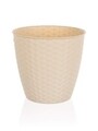 Virágcserép Rattan Creamy, Glass-Plus, 24x22,5 cm, műanyag, krém