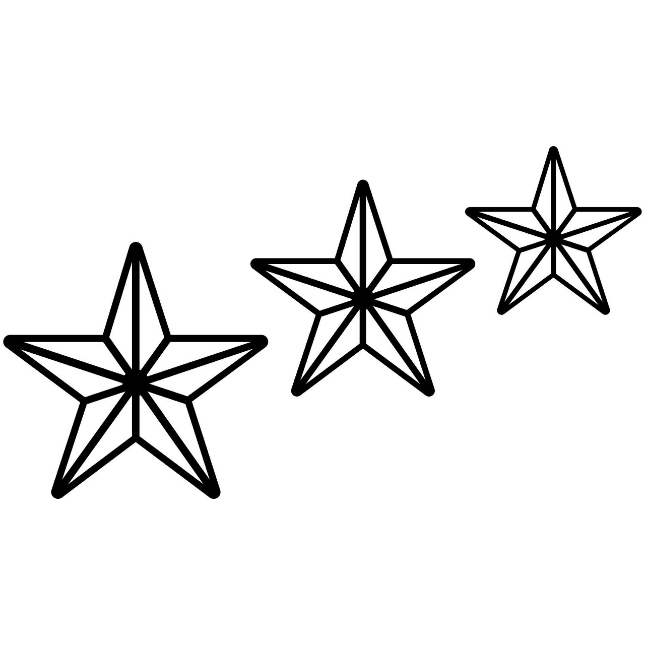 Stars 3 darabos Fali dekoráció szett, Tanelorn, 80x44 cm, fém