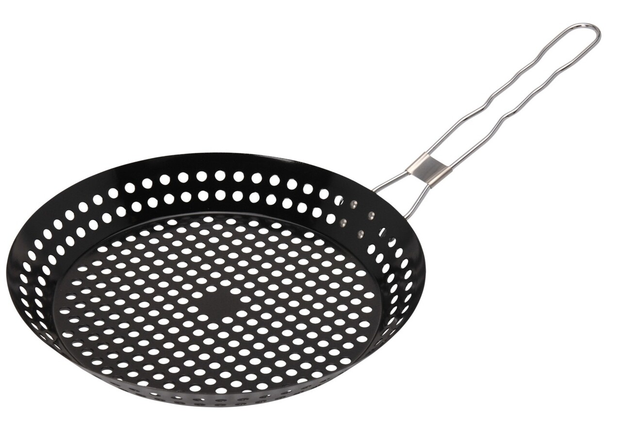 Grillező Serpenyő, Ø24 Cm, Fém, Fekete