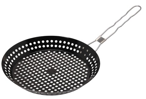 Grillező serpenyő, Ø24 cm, fém, fekete