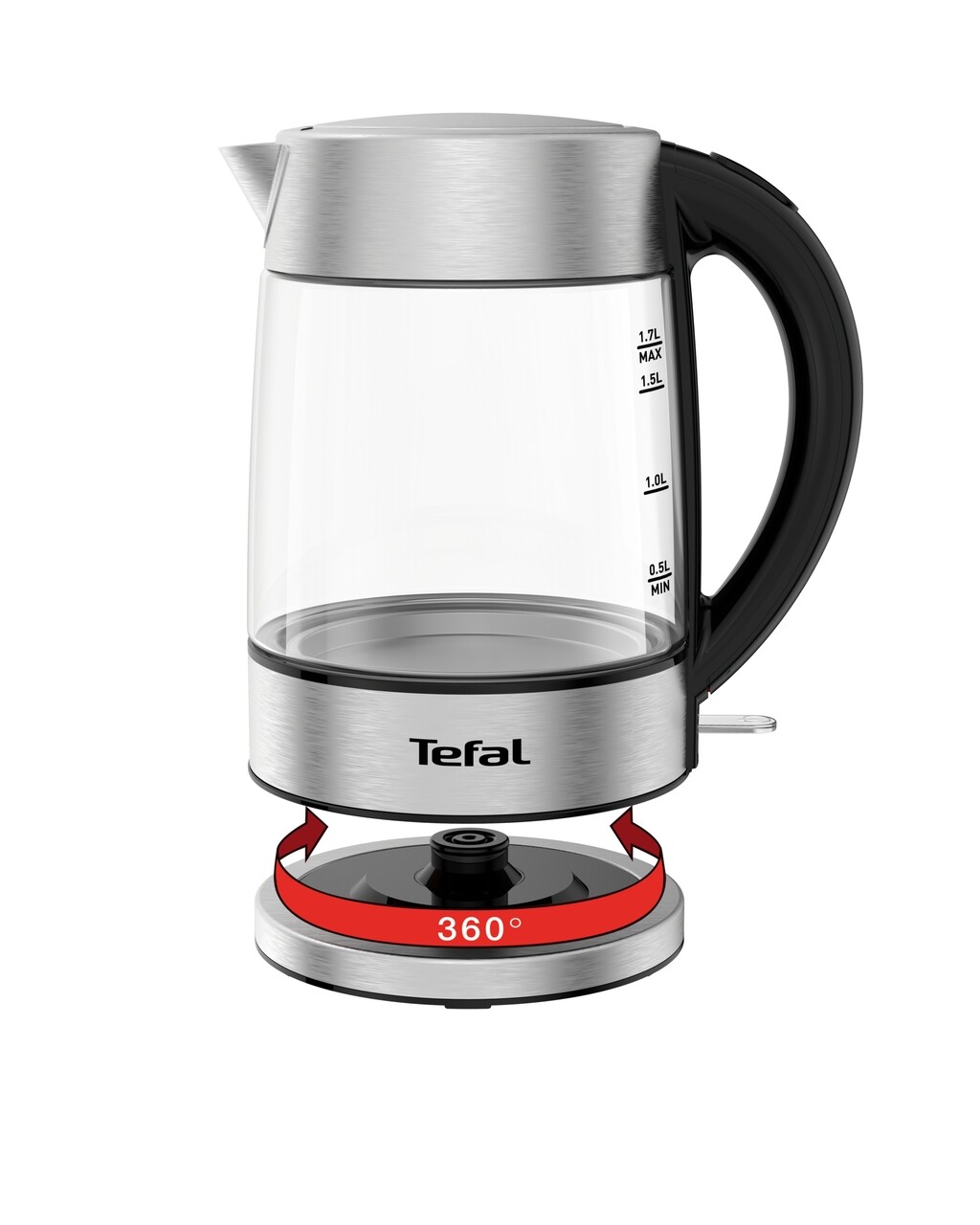 Elektromos Vízforraló, Tefal, 1,7 L, üveg / Rozsdamentes Acél