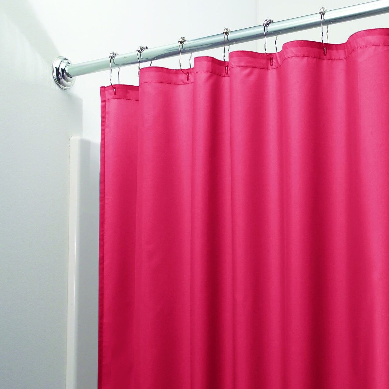 Poli zuhanyfüggöny, iDesign, 183x183 cm, poliészter, piros