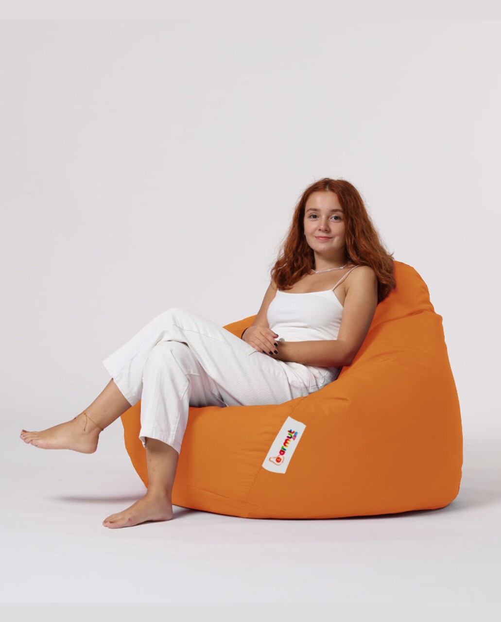 Bean Bag Babzsák, Ferndale Premium XXL, 115x130 Cm, Vízhatlan Poliészter, Narancssárga