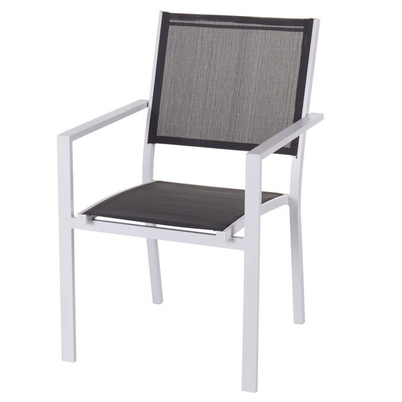 Bigbuy home thais kerti szék, 55.2 x 60.4 x 86 cm, alumínium, szürke/fehér