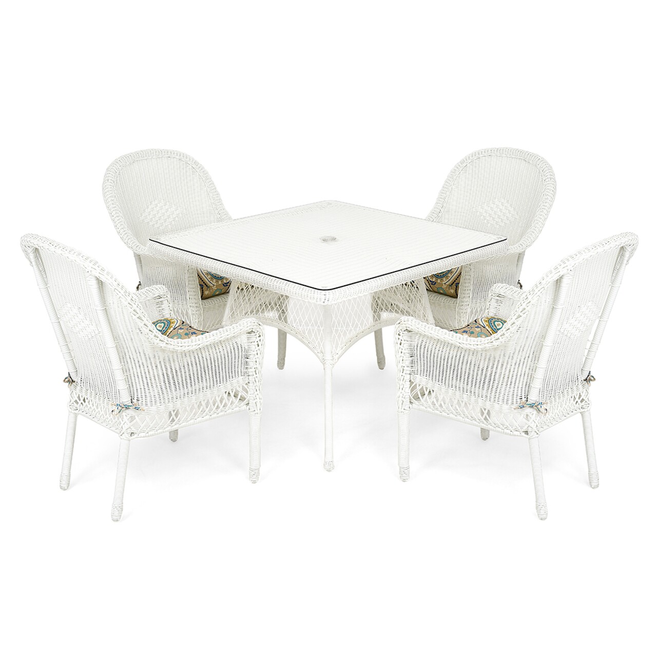Maison susan 4 db szék és asztal, acél, fehér/színes