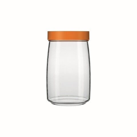 Borcan cu capac, Mandacaru, 1.2 L, plastic (PP)/sticla termorezistenta, portocaliu