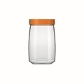 Borcan cu capac, Mandacaru, 1.2 L, plastic (PP)/sticla termorezistenta, portocaliu
