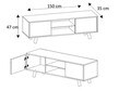 TV szekrény D2306TV150LM003, Gauge Concept, 150x35x47 cm, PAL, mogyoró / fehér