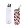 Üveg hőszigetelő borítással, Iris Barcelona, ​​550 ml, boroszilikát / neoprén üveg, rózsaszín