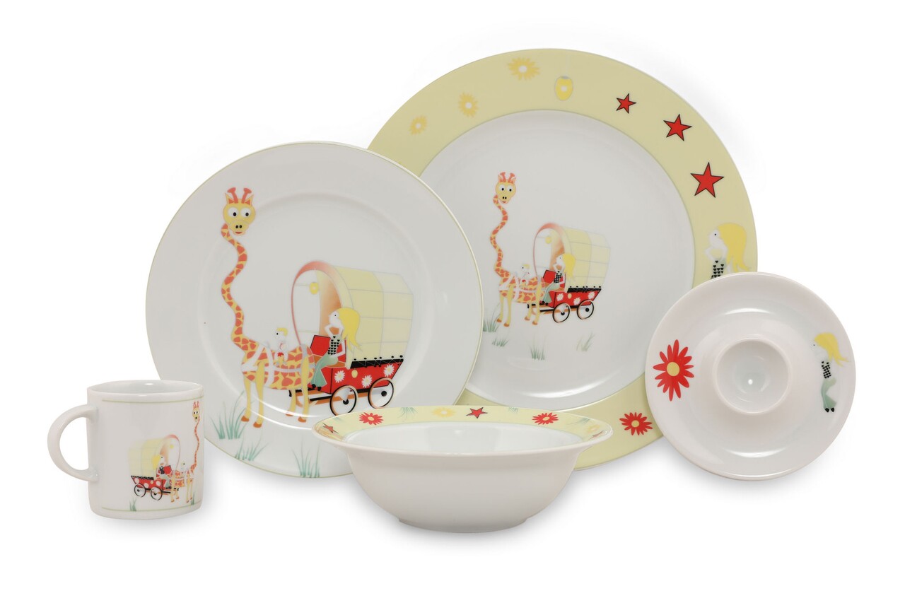 Kutahya Porselen Étkészlet Gyerekeknek, CRN05MT9014080, 5 Darabos, Porcelán, Színes