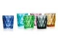 6 pohár készlet, Diamante, Brandani, 270 ml, palack, többszínű