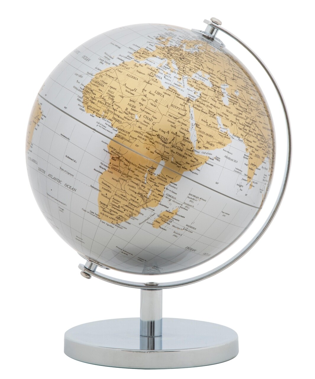 Globe ezüst-aranyszínű asztali dekoráció, magasság 28 cm - Mauro Ferretti