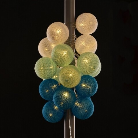 Blue Fénydekoráció  20 LED-el, Heinner Home, 330 cm, műanyag, fehér/tengerkék