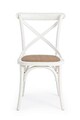 Scaun Cross, Bizzotto, 50.5x52x57 cm, lemn de ulm/ratan, alb